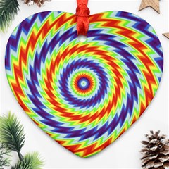 Mandala Kaleidoscope Background Heart Ornament (two Sides) by Ravend