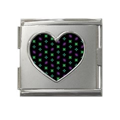 Pattern Background Bright Pattern Mega Link Heart Italian Charm (18mm) by Ravend