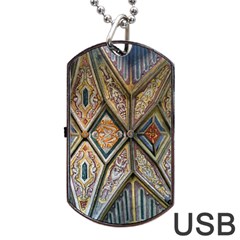 Church Ceiling Mural Architecture Dog Tag Usb Flash (two Sides) by Ravend