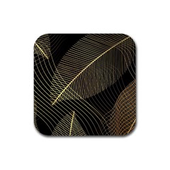 Leaves Nature Art Design Pattern Rubber Coaster (Square)