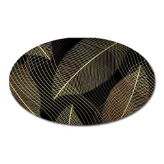 Leaves Nature Art Design Pattern Oval Magnet