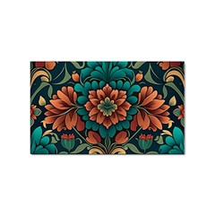 Flower Pattern Modern Floral Sticker (rectangular)