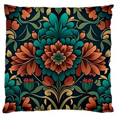 Flower Pattern Modern Floral Large Cushion Case (one Side) by Ravend