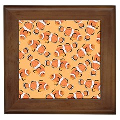 Fish Clownfish Orange Background Framed Tile by Ravend