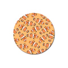 Fish Clownfish Orange Background Magnet 3  (round) by Ravend