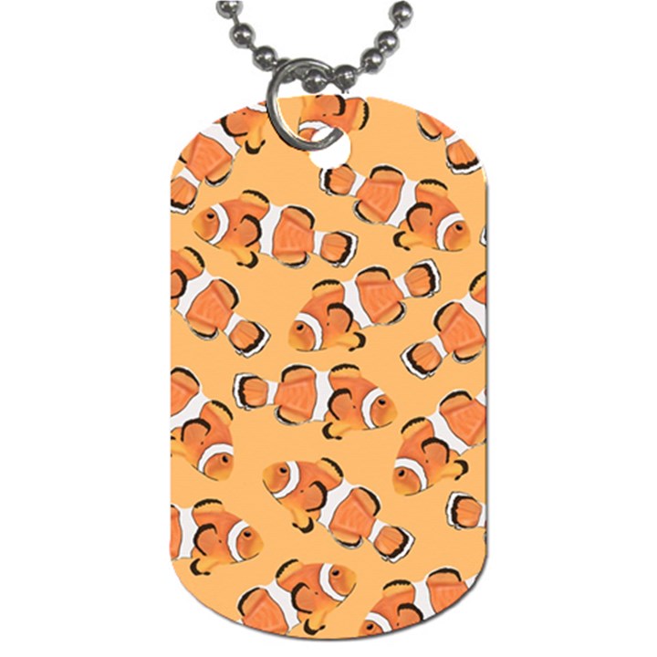 Fish Clownfish Orange Background Dog Tag (One Side)