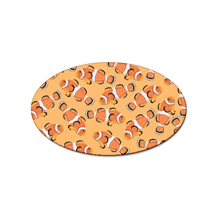 Fish Clownfish Orange Background Sticker Oval (10 pack)