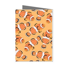 Fish Clownfish Orange Background Mini Greeting Cards (pkg Of 8) by Ravend