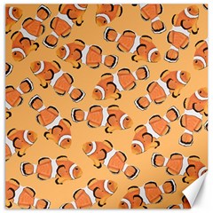 Fish Clownfish Orange Background Canvas 16  X 16  by Ravend