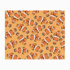 Fish Clownfish Orange Background Small Glasses Cloth (2 Sides) by Ravend