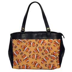 Fish Clownfish Orange Background Oversize Office Handbag by Ravend