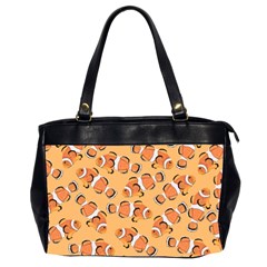 Fish Clownfish Orange Background Oversize Office Handbag (2 Sides) by Ravend