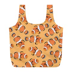 Fish Clownfish Orange Background Full Print Recycle Bag (l) by Ravend