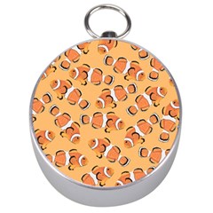 Fish Clownfish Orange Background Silver Compasses by Ravend