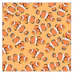 Fish Clownfish Orange Background Square Satin Scarf (36  X 36 ) by Ravend