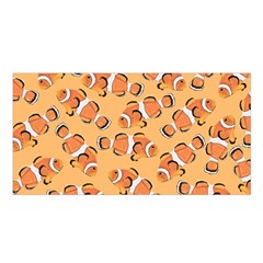 Fish Clownfish Orange Background Satin Shawl 45  X 80  by Ravend