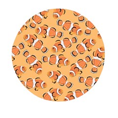 Fish Clownfish Orange Background Mini Round Pill Box by Ravend