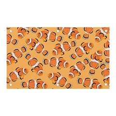 Fish Clownfish Orange Background Banner And Sign 5  X 3  by Ravend