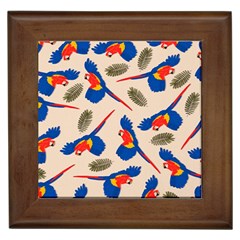 Bird Animals Parrot Pattern Framed Tile by Ravend