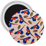 Bird Animals Parrot Pattern 3  Magnets Front