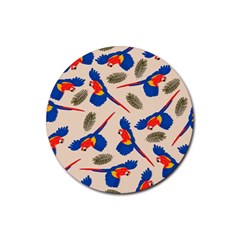 Bird Animals Parrot Pattern Rubber Coaster (round) by Ravend