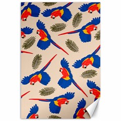 Bird Animals Parrot Pattern Canvas 12  X 18  by Ravend