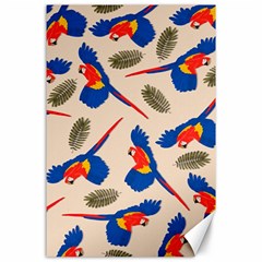 Bird Animals Parrot Pattern Canvas 24  X 36  by Ravend