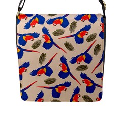 Bird Animals Parrot Pattern Flap Closure Messenger Bag (l) by Ravend