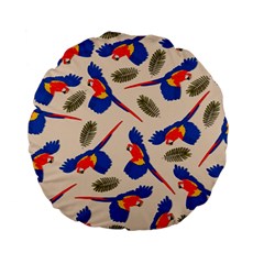 Bird Animals Parrot Pattern Standard 15  Premium Flano Round Cushions by Ravend