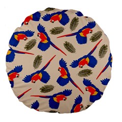 Bird Animals Parrot Pattern Large 18  Premium Flano Round Cushions by Ravend