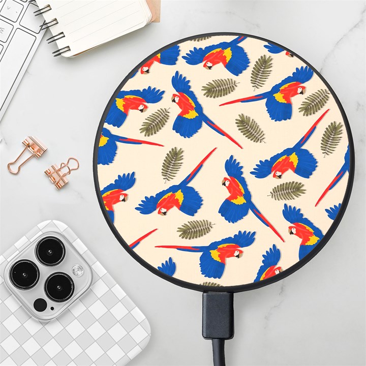 Bird Animals Parrot Pattern Wireless Fast Charger(Black)