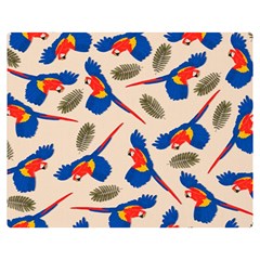 Bird Animals Parrot Pattern One Side Premium Plush Fleece Blanket (medium) by Ravend