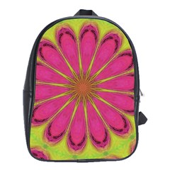 Floral Art Design Pattern School Bag (XL)