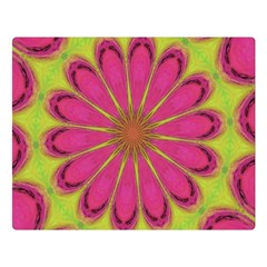 Floral Art Design Pattern One Side Premium Plush Fleece Blanket (Large)