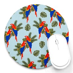 Birds Animals Nature Background Round Mousepad