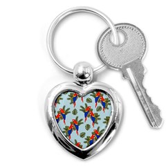 Birds Animals Nature Background Key Chain (Heart)