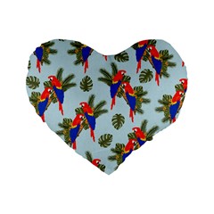 Birds Animals Nature Background Standard 16  Premium Flano Heart Shape Cushions