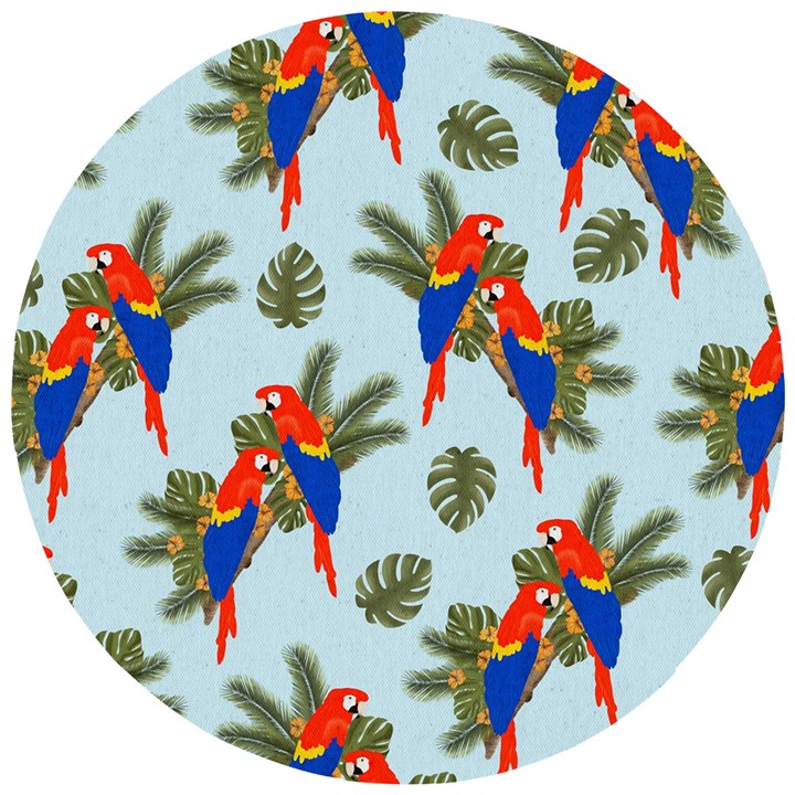 Birds Animals Nature Background Wooden Puzzle Round