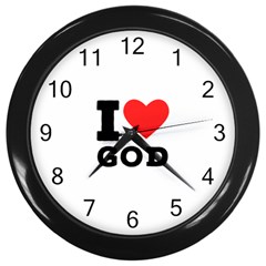 I Love God Wall Clock (black) by ilovewhateva