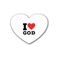 I Love God Rubber Coaster (heart) by ilovewhateva