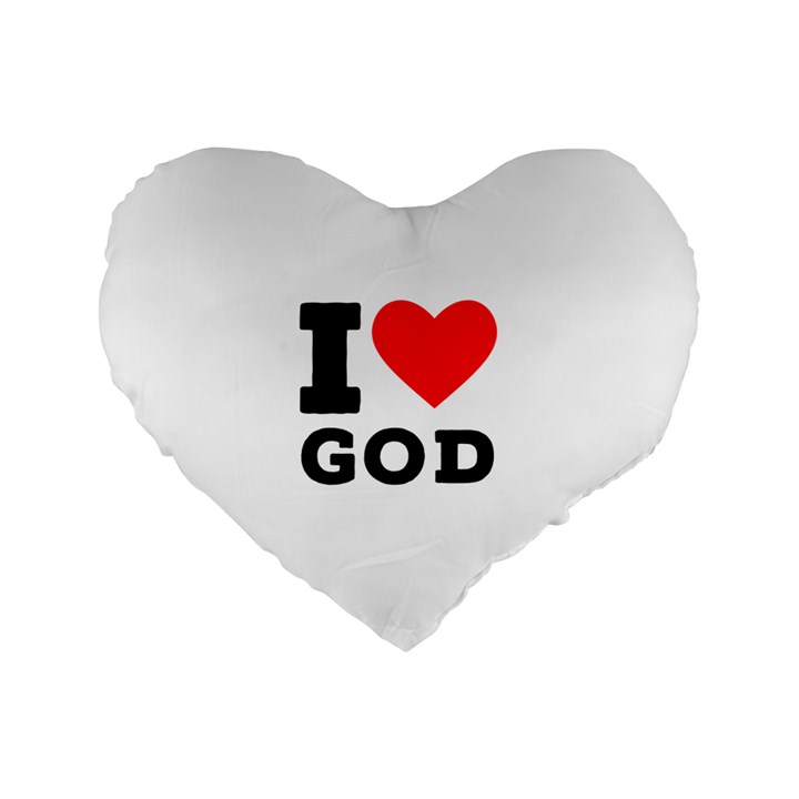 I love god Standard 16  Premium Flano Heart Shape Cushions