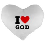 I love god Large 19  Premium Flano Heart Shape Cushions Front