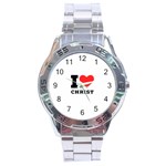 I love christ Stainless Steel Analogue Watch Front