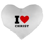 I love christ Large 19  Premium Flano Heart Shape Cushions Back