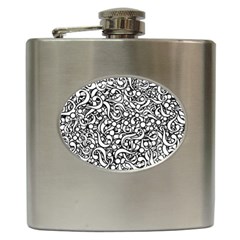 Question Mark Typographic Motif Random Pattern Hip Flask (6 Oz) by dflcprintsclothing