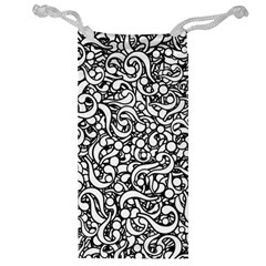 Question Mark Typographic Motif Random Pattern Jewelry Bag by dflcprintsclothing