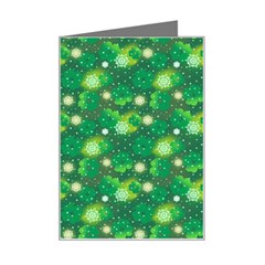 Leaf Clover Star Glitter Seamless Mini Greeting Card by Pakemis