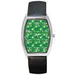 Leaf Clover Star Glitter Seamless Barrel Style Metal Watch Front