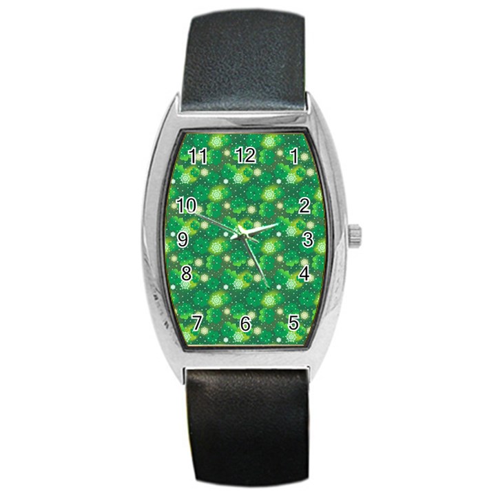 Leaf Clover Star Glitter Seamless Barrel Style Metal Watch