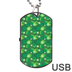 Leaf Clover Star Glitter Seamless Dog Tag Usb Flash (two Sides) by Pakemis